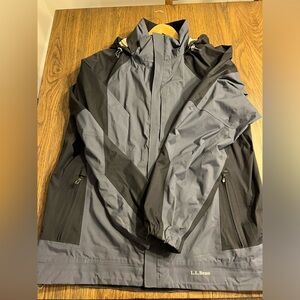 Men’s L.L. Bean large jacket. Shell only, no inner fleece. Blueish-gray/black.
